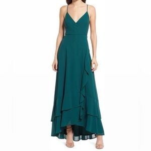 chinese dress ladies Elegant Hunter Green One Shoulder Midi Dress main image 1